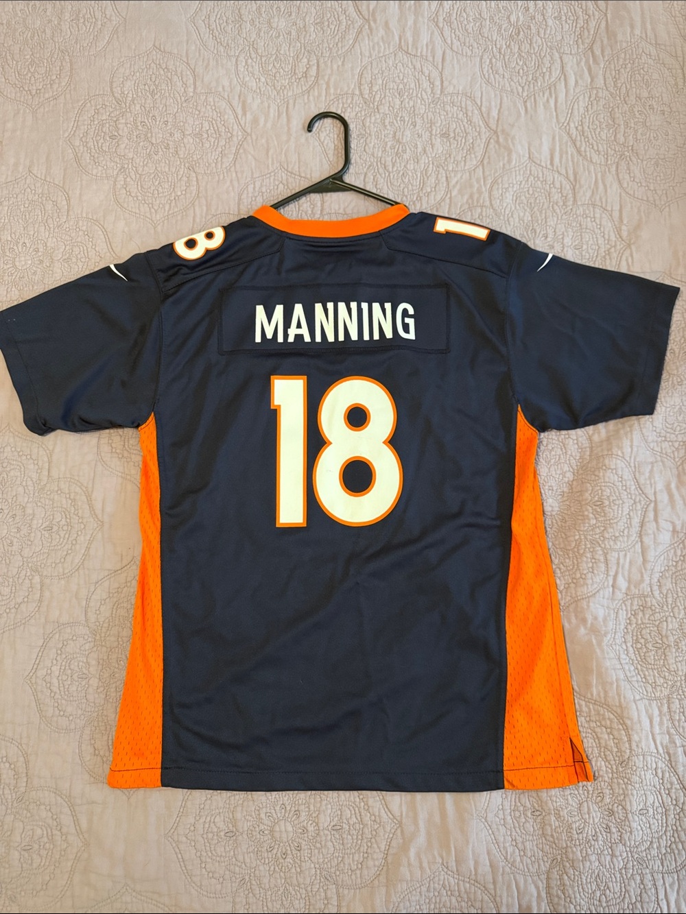 NFL Denver Broncos Peyton Manning #18 Navy and Orange Jersey